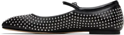 Aeyde Uma Studded Leather Mary Jane Ballet Flats In Black