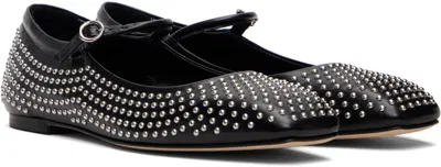 Aeyde Uma Studded Leather Mary Jane Ballet Flats In Black