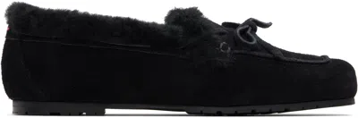 Aeyde Black Jasper Shearling Loafers In Black
