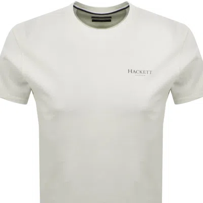 Hackett Small Logo T Shirt Off White In White