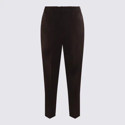 Incotex Dark Brown Pants In Black