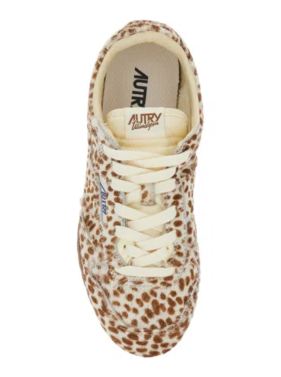 Autry Windspin Low Multicolor Sneaker With Logo On The Side And Animalier Motif In Suede Woman In Animal Print