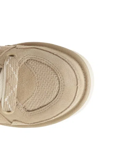 Ugg Lo Lowmel Beige Sneakers With Mesh Inserts And Logo On The Side In Suede Man In Animal Print