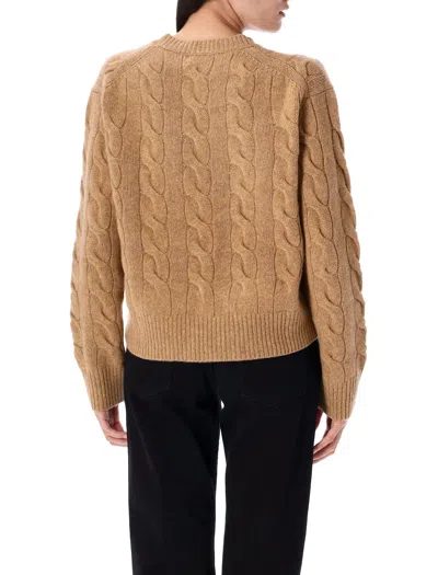 Ralph Lauren Polo  Wool And Cashmere Cable-knit Sweater In Brown