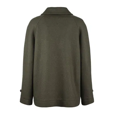 Circolo 1901 Green Peacoat In Wool In Green