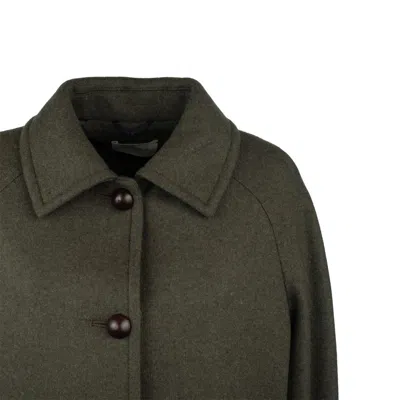 Circolo 1901 Green Peacoat In Wool In Green