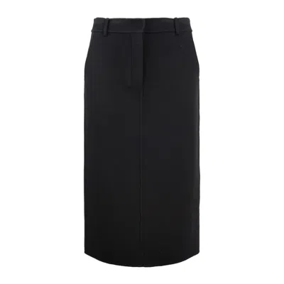 Max Mara Black Virgin Wool Skirt In Black