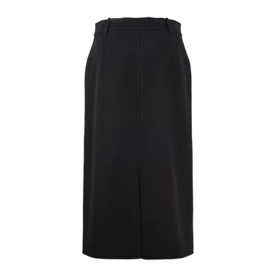 Max Mara Black Virgin Wool Skirt In Black