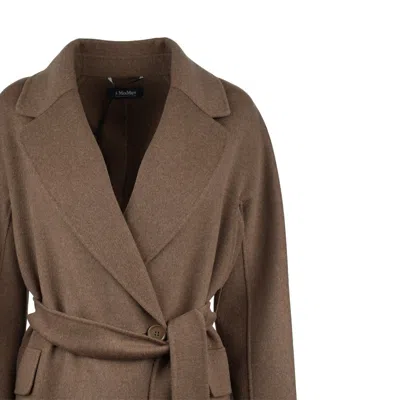Max Mara Brown Overcoat In Virgin Wool In Brown