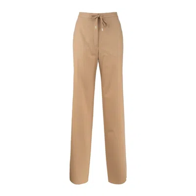 Max Mara Drawstring Pants In Wool Knit Camel In Brown