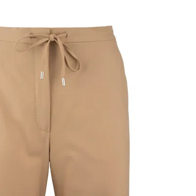 Max Mara Drawstring Pants In Wool Knit Camel In Brown