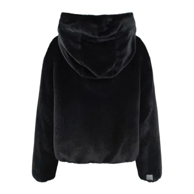 Max Mara Reversible Short Padded Jacket In Alpaca And Wool In Black