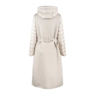 Moorer Long Vest Combined With A Detachable Down Jacket In Neutral