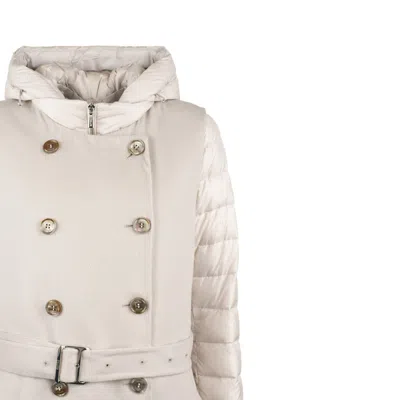 Moorer Long Vest Combined With A Detachable Down Jacket In Neutral