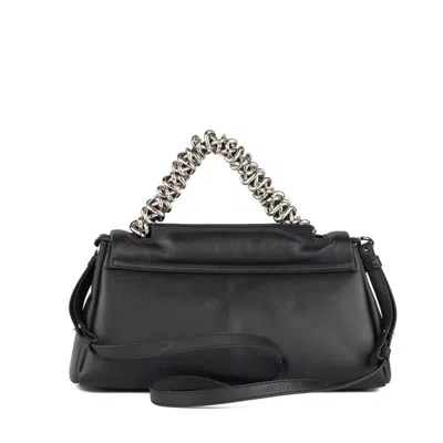 Orciani Sveva Longuette Nappa Bold Shoulder Bag In Black Padded Nappa Leather In Black