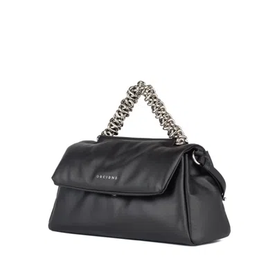 Orciani Sveva Longuette Nappa Bold Shoulder Bag In Black Padded Nappa Leather In Black
