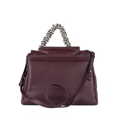 Orciani Sveva Nappa Bold Medium Padded Chianti Shoulder Bag In Purple