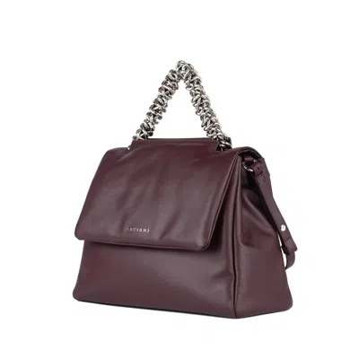 Orciani Sveva Nappa Bold Medium Padded Chianti Shoulder Bag In Purple