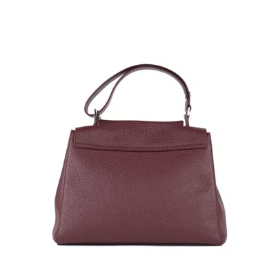 Orciani Sveva Soft Medium Leather Shoulder Bag With Chianti Shoulder Strap In Brown