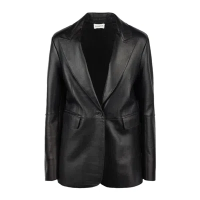 P.a.r.o.s.h . Black Lambskin Leather Jacket In Black