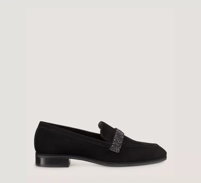 Stuart Weitzman Loafers With Embellished Strap Detail In Black