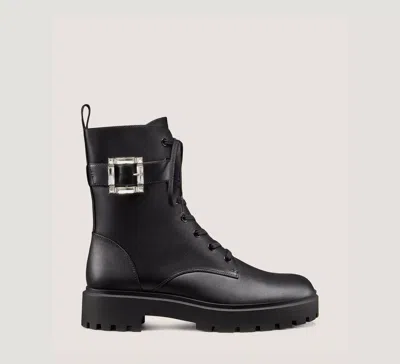 Stuart Weitzman June Lace-up Bootie In Black