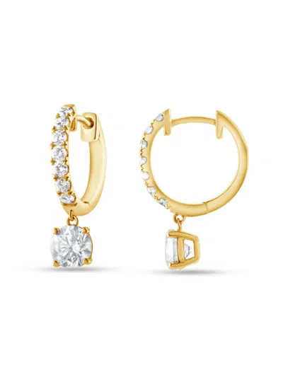 Saks Fifth Avenue Women's 14k Yellow Gold, 1.25 Tcw Lab-grown Diamond Drop Huggie Earrings In Gold