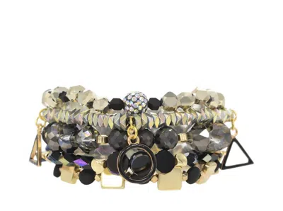 Erimish Women's Bracelet Stack In Black Multi In Multi