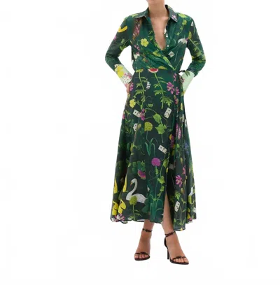 Muma World Versailles Venus Maxi Dress In Green In Green