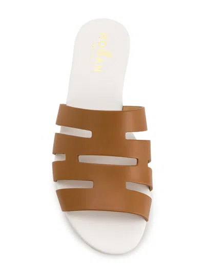 Hogan Cut-out Sliders In Brown