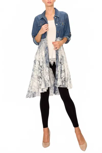 Origami Lace & Denim Harmony Jacket In Multi In Multi