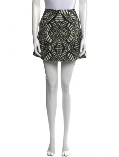 Alice And Olivia Printed Mini Skirt In Black/white In Black