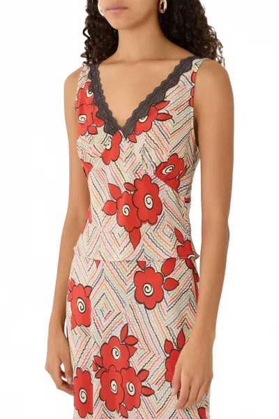 Rixo London Nandi Sleeveless Top In Milos Floral Cream In Multi