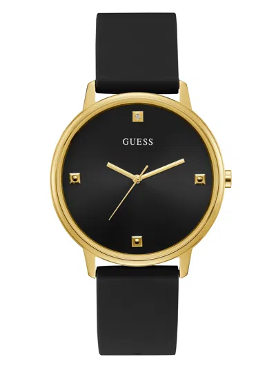 Guess Factory Black And Gold-tone Analog Watch In Black
