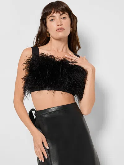 As By Df Marianna Feather Top In Black