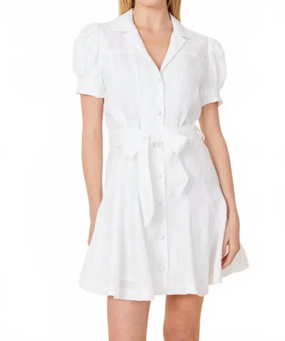 Dolce Cabo Linen Belted Dress In White In White