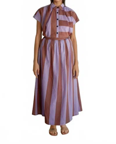 Bel Kazan Avery Maxi Skirt In Chestnut Stripe In Purple
