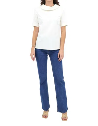 Estelle And Finn Collar Tunic Top In Ivory In Multi