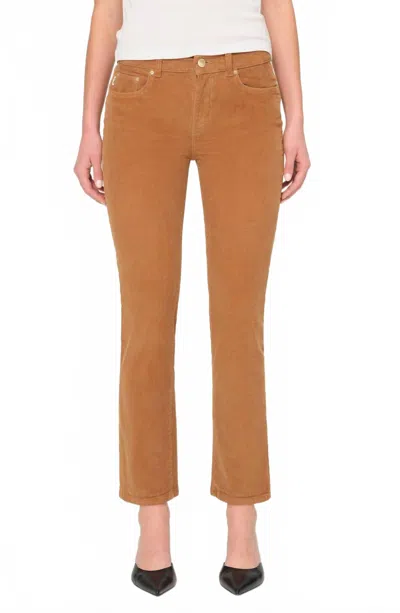 Dl1961 - Women's Mara Mid Rise Instasculpt Corduroy Ankle Jean In Brown In Brown