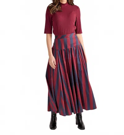 S'edge Women's Edith Skirt In Vineyard Stripe In Red
