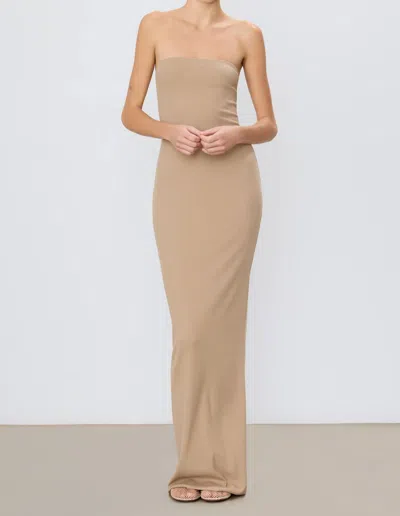 Éterne Tube Maxi Dress In Taupe In Brown