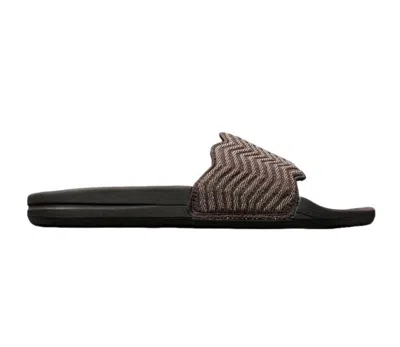 Apl Athletic Propulsion Labs Men's Techloom Zigzag Slides In Chocolate/almond In Black