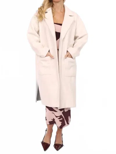 Sadie & Sage Out Of Town Open Front Long Coat In Cream In Multi