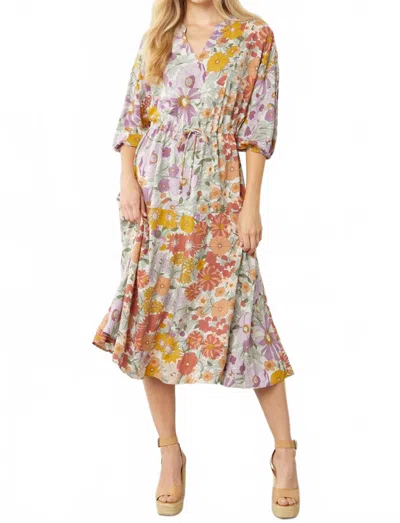 Entro Vintage Floral Midi Dress In Multi In Multi