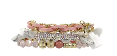 Erimish Women's Havana Starter Bracelet Stack In Pink In Pink