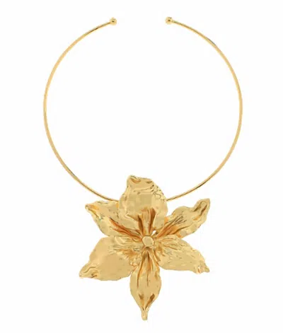 Golden Stella Women's Textured Flower Wire Open Choker In Gold In Gold