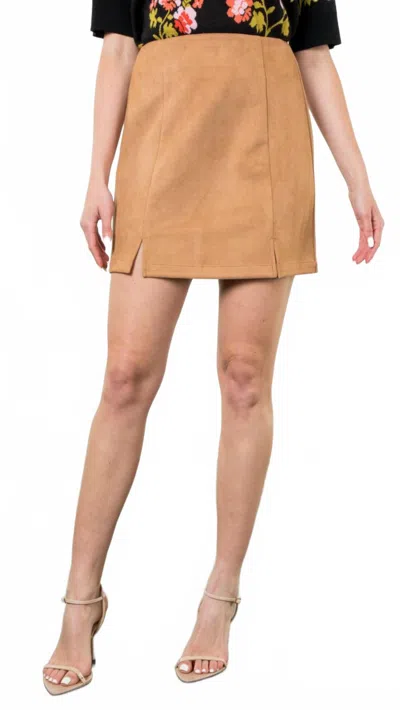 Thml Suede Mini Skirt In Camel In Brown