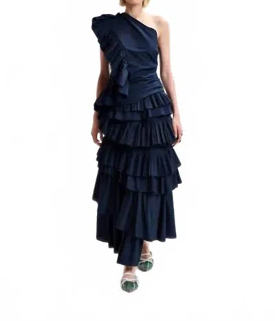 Essential Antwerp Hayden Midi Skirt In Dark Sapphire In Blue
