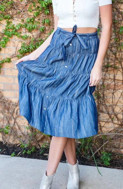 Current Air Dolly Would Midi Skirt In Indigo Blue In Blue