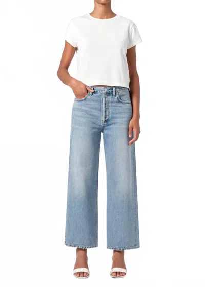 Agolde Ren High Rise Wide Leg Jeans In Disclosure In Blue